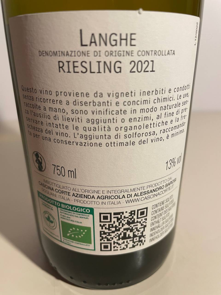 CASCINA CORTE - LANGHE RIESLING 2021