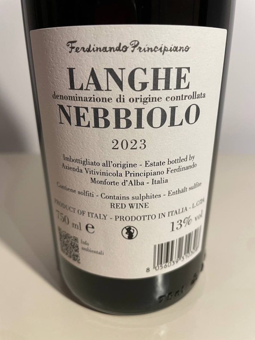 PRINCIPIANO FERDINANDO-LANGHE NEBBIOLO 2023