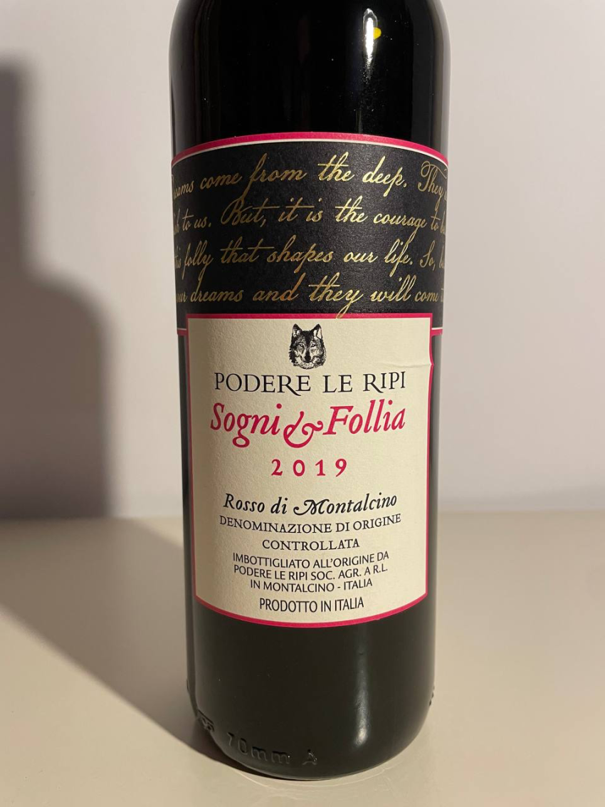 PODERE LE RIPI-SOGNI E FOLLIA ROSSO DI MONTALCINO  2019