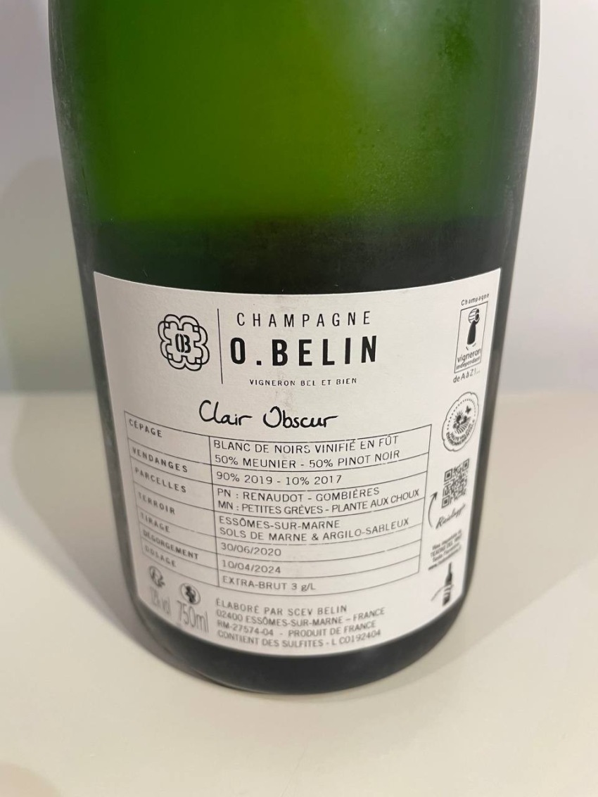 O.BELIN -CLAIR OBSUR Blanc de Noirs