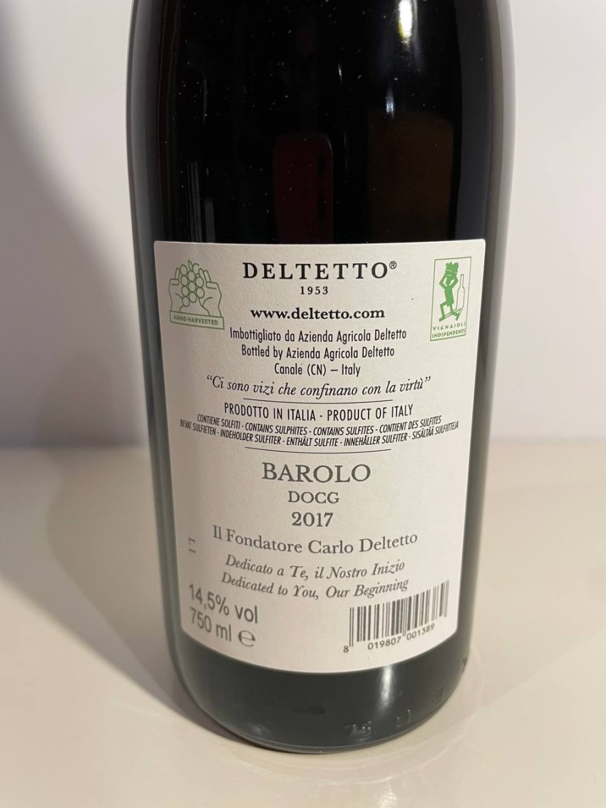 DELTETTO -BAROLO IL FONDATORE 2017